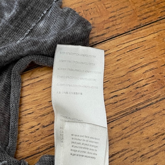 Free People - We The Free - Sammie Tee Gray V-Neck Boho Distressed Grunge Sz XS - Picture 8 of 9